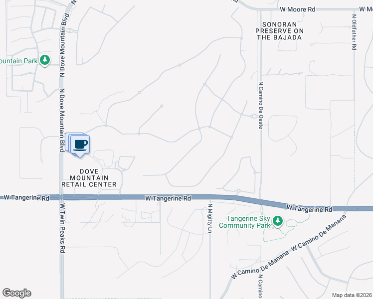 map of restaurants, bars, coffee shops, grocery stores, and more near 12198 North Golden Mirror Drive in Marana