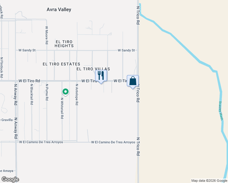 map of restaurants, bars, coffee shops, grocery stores, and more near 15967 West El Tiro Road in Marana