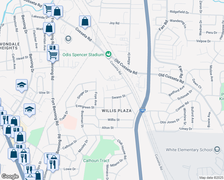 map of restaurants, bars, coffee shops, grocery stores, and more near 1 Caprice Court in Columbus