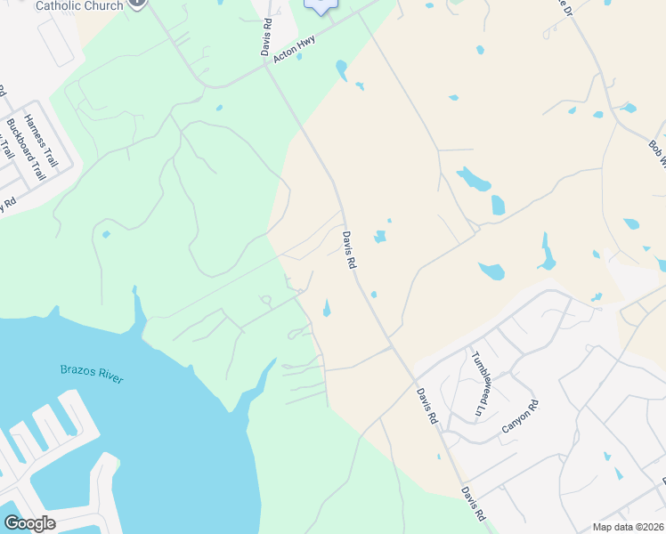 map of restaurants, bars, coffee shops, grocery stores, and more near 2902 Davis Road in Granbury