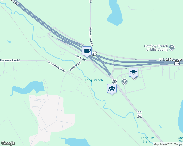 map of restaurants, bars, coffee shops, grocery stores, and more near 6584 Sardis Street in Midlothian