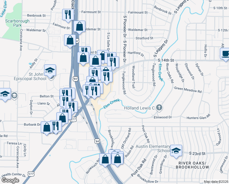 map of restaurants, bars, coffee shops, grocery stores, and more near 34 Rue Maison in Abilene