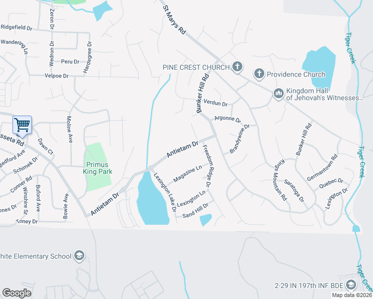 map of restaurants, bars, coffee shops, grocery stores, and more near 1368 Antietam Drive in Columbus