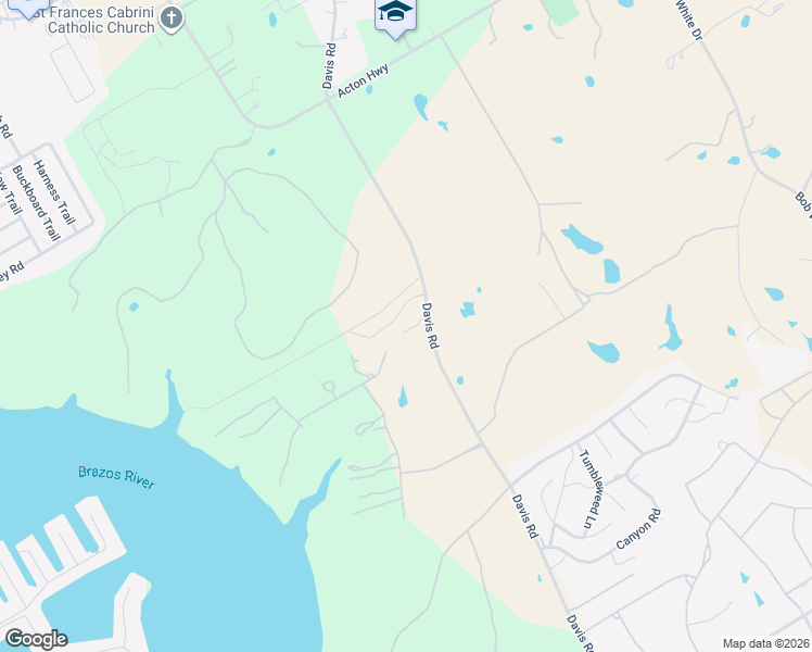 map of restaurants, bars, coffee shops, grocery stores, and more near 2902 Davis Road in Granbury