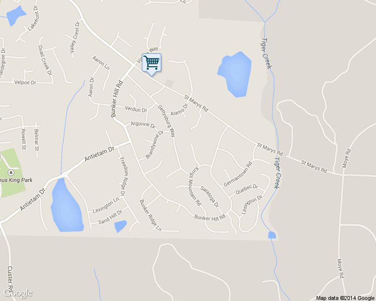 map of restaurants, bars, coffee shops, grocery stores, and more near 1217 Kings Mountain Court in Columbus