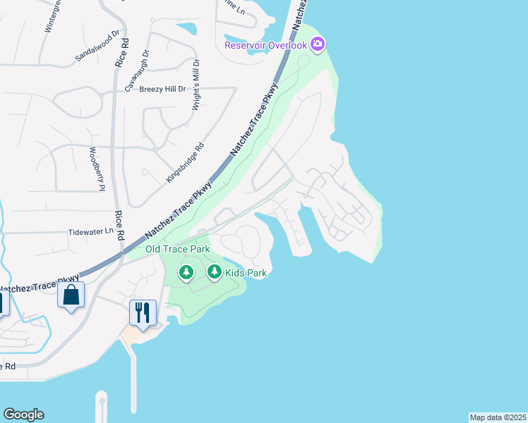 map of restaurants, bars, coffee shops, grocery stores, and more near 149 Overlook Pointe Drive in Ridgeland