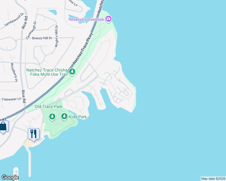 map of restaurants, bars, coffee shops, grocery stores, and more near 415 Bay Cove in Ridgeland