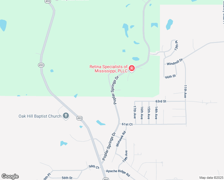 map of restaurants, bars, coffee shops, grocery stores, and more near 6501 Old Highway 39 in Meridian