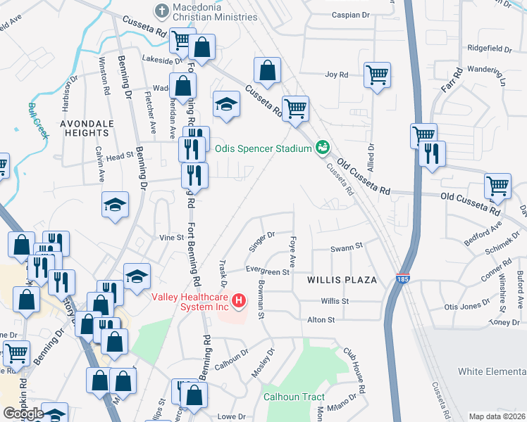 map of restaurants, bars, coffee shops, grocery stores, and more near 4003 Trask Drive in Columbus