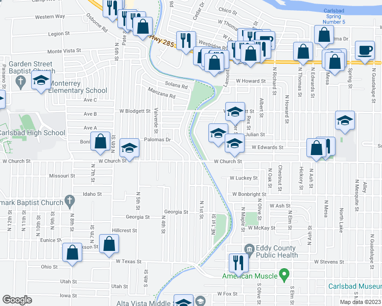 map of restaurants, bars, coffee shops, grocery stores, and more near 806 Solana Road in Carlsbad