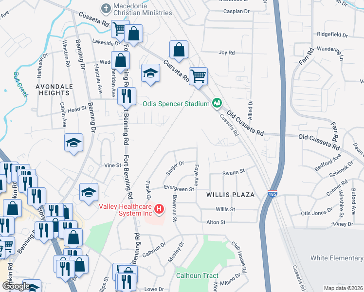 map of restaurants, bars, coffee shops, grocery stores, and more near 4003 Trask Drive in Columbus