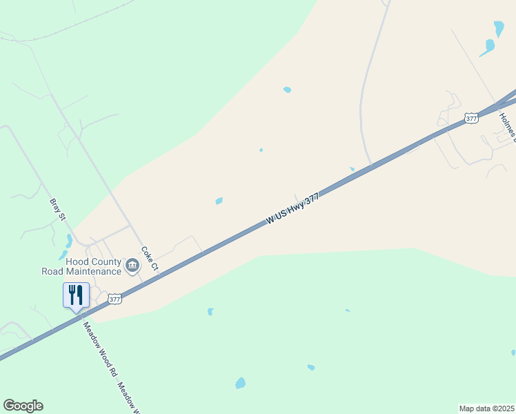 map of restaurants, bars, coffee shops, grocery stores, and more near 5100 West Highway 377 in Granbury