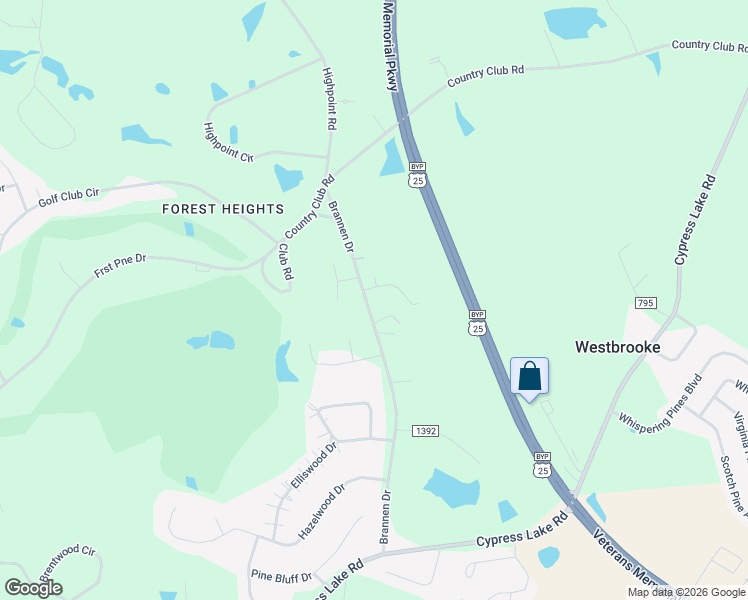 map of restaurants, bars, coffee shops, grocery stores, and more near 202 Westbrooke Drive in Statesboro