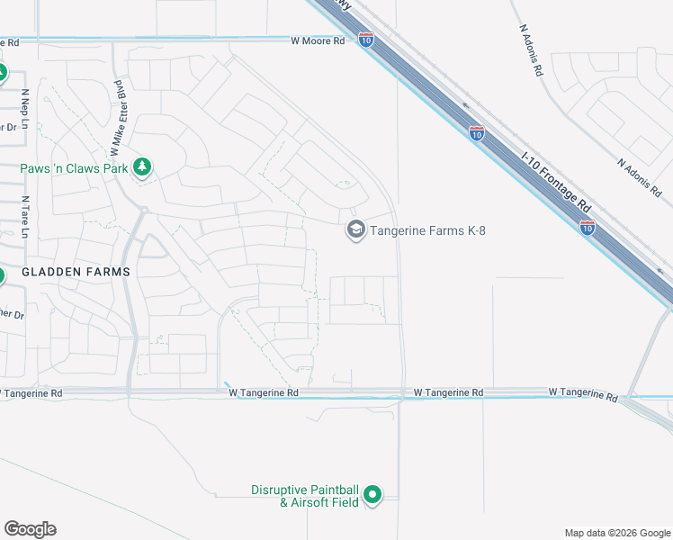 map of restaurants, bars, coffee shops, grocery stores, and more near 10348 West Williamson Street in Marana