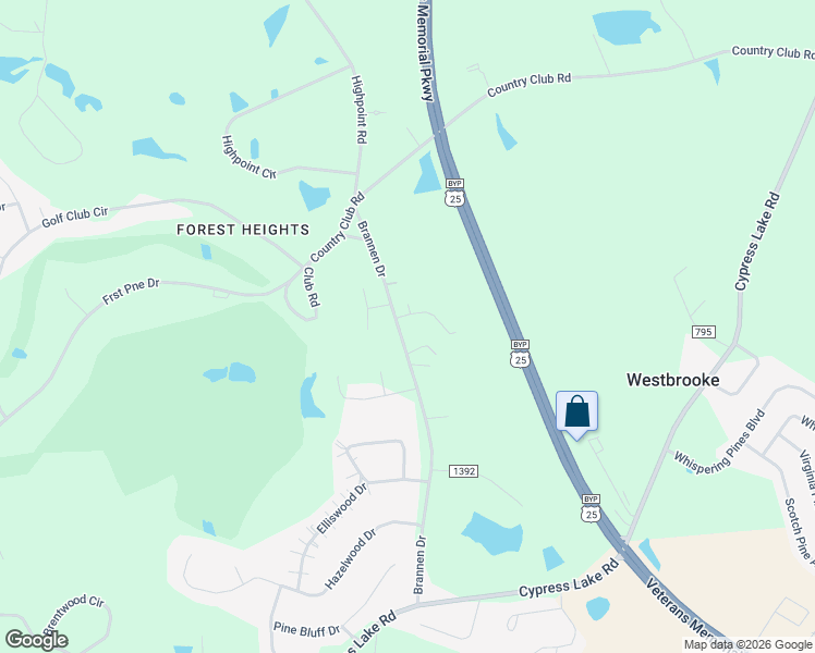 map of restaurants, bars, coffee shops, grocery stores, and more near 202 Westbrooke Drive in Statesboro