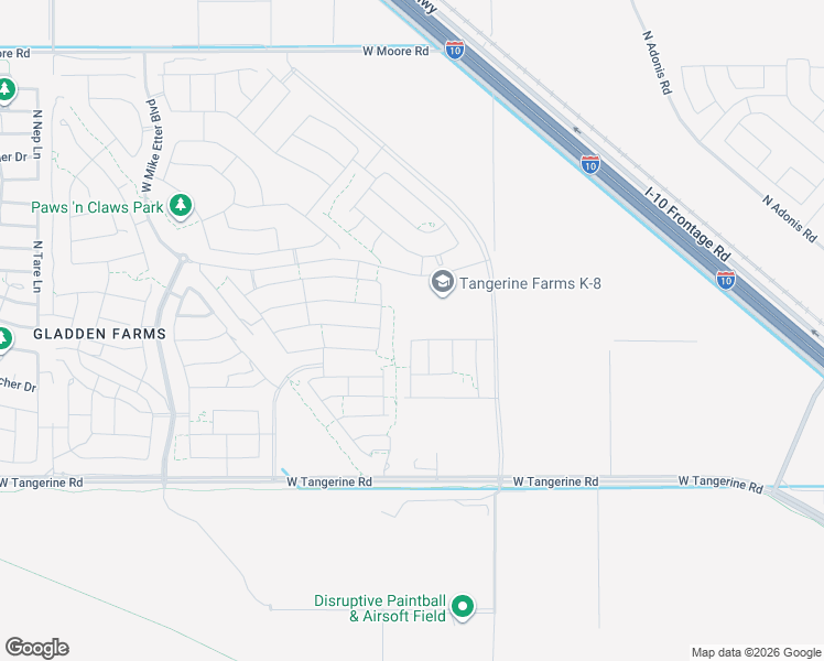 map of restaurants, bars, coffee shops, grocery stores, and more near 10364 West Williamson Street in Marana