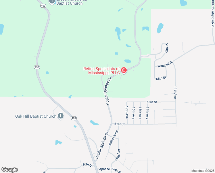 map of restaurants, bars, coffee shops, grocery stores, and more near 6501 Old Highway 39 in Meridian