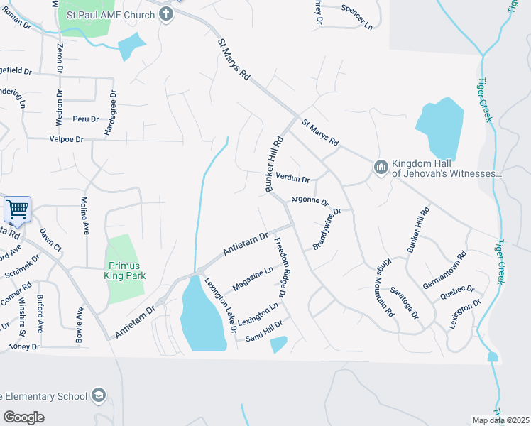 map of restaurants, bars, coffee shops, grocery stores, and more near 1317 Antietam Drive in Columbus