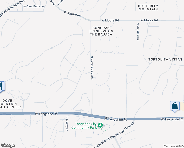 map of restaurants, bars, coffee shops, grocery stores, and more near 12713 North Cam De Oeste in Oro Valley