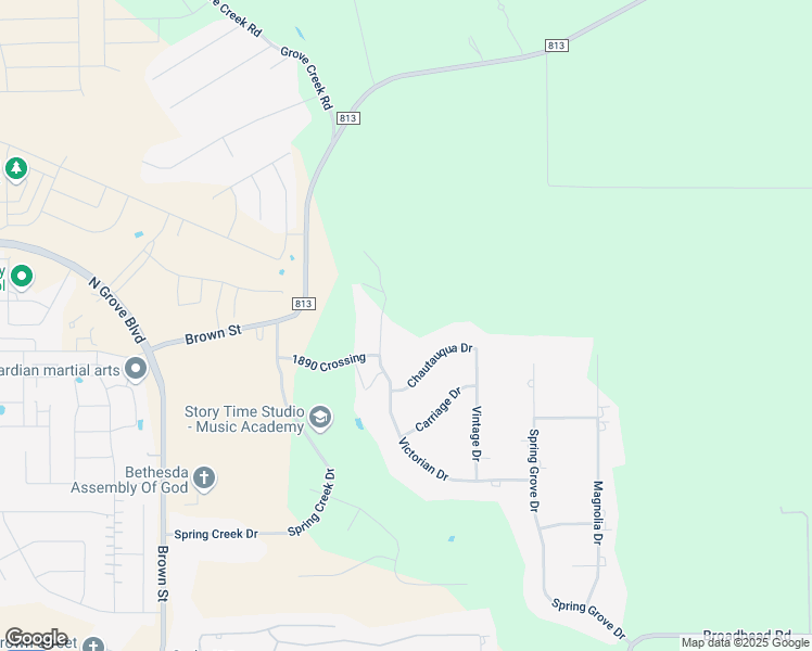 map of restaurants, bars, coffee shops, grocery stores, and more near 303 Victorian Drive in Waxahachie