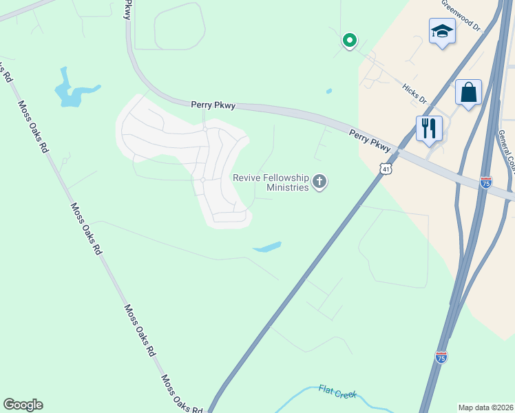 map of restaurants, bars, coffee shops, grocery stores, and more near in Perry