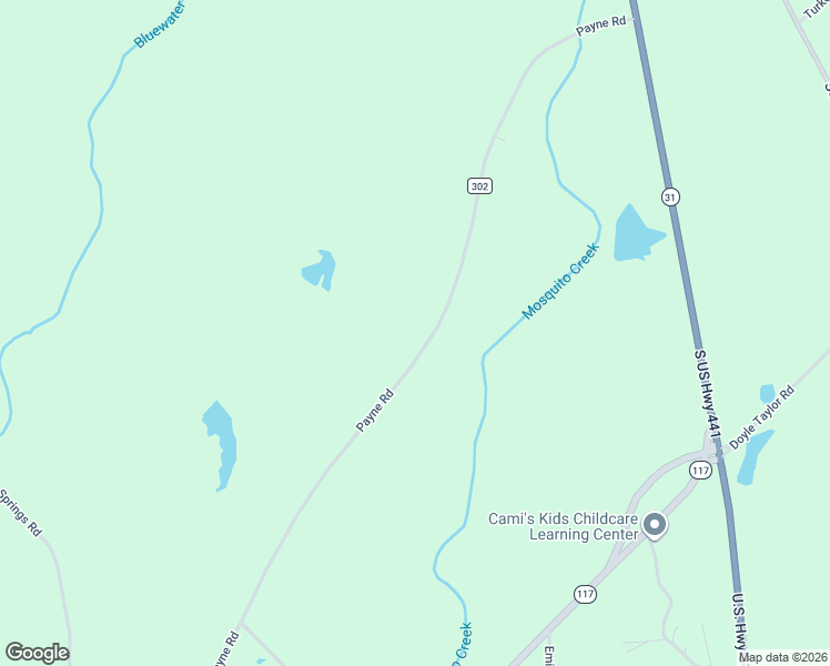 map of restaurants, bars, coffee shops, grocery stores, and more near 1343 Payne Road in Rentz