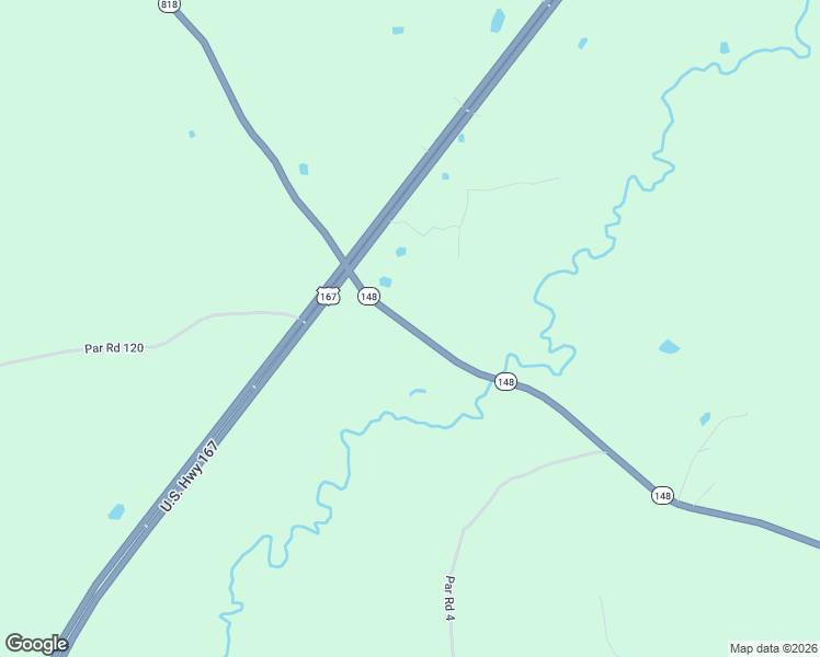 map of restaurants, bars, coffee shops, grocery stores, and more near 121-229 Highway 148 in Ruston