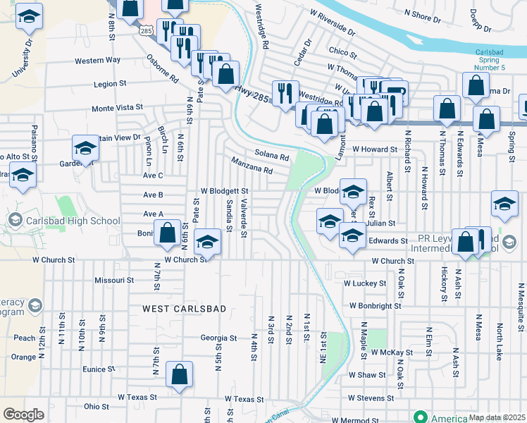 map of restaurants, bars, coffee shops, grocery stores, and more near 1812 Rincon Street in Carlsbad