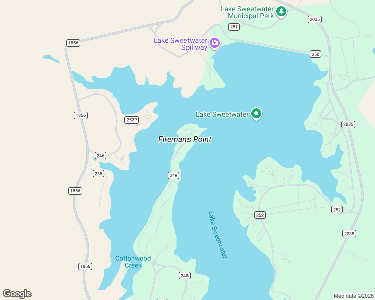 map of restaurants, bars, coffee shops, grocery stores, and more near 352 County Road 249 in Sweetwater