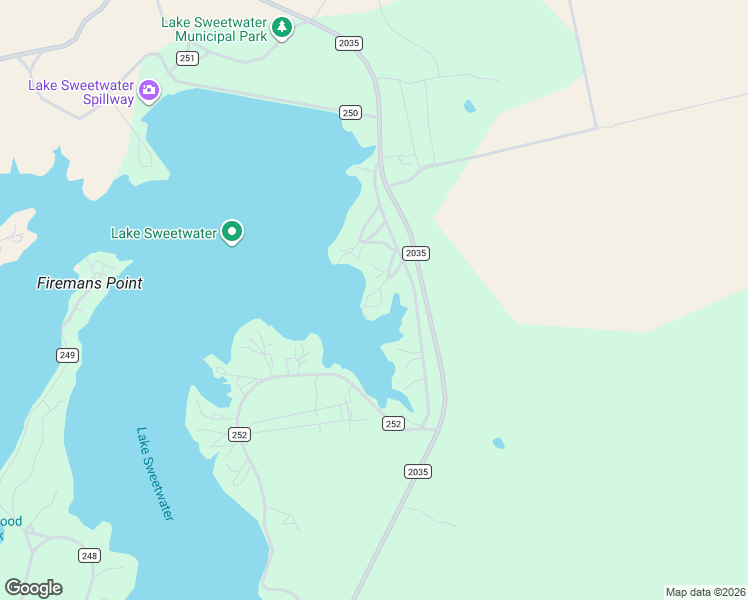 map of restaurants, bars, coffee shops, grocery stores, and more near 177 County Road 252 in Sweetwater