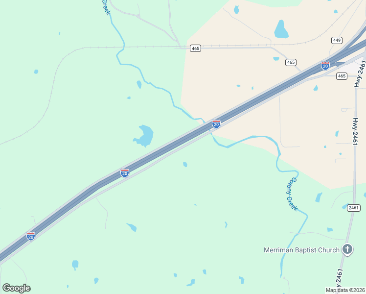 map of restaurants, bars, coffee shops, grocery stores, and more near Interstate 20 Access Road in Ranger