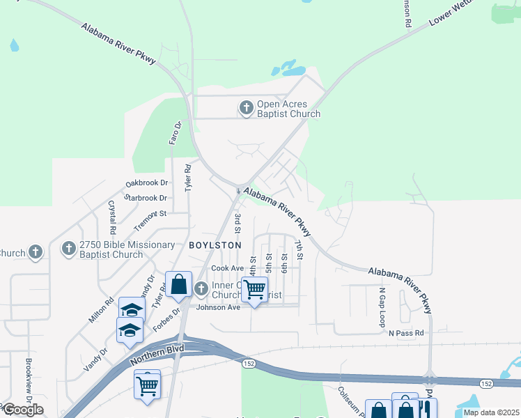 map of restaurants, bars, coffee shops, grocery stores, and more near 514 4th Street in Montgomery