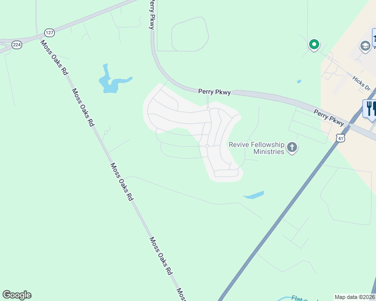 map of restaurants, bars, coffee shops, grocery stores, and more near in Perry