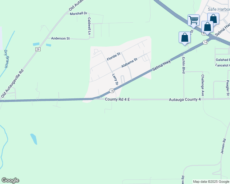 map of restaurants, bars, coffee shops, grocery stores, and more near 1205 Selma Highway in Prattville