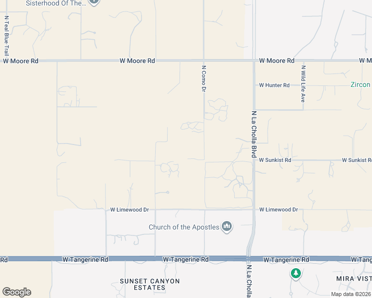 map of restaurants, bars, coffee shops, grocery stores, and more near 2350 West Sunkist Road in Tucson