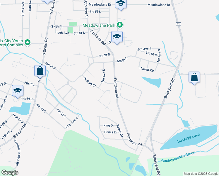 map of restaurants, bars, coffee shops, grocery stores, and more near 802 Lincoln Drive in Phenix City