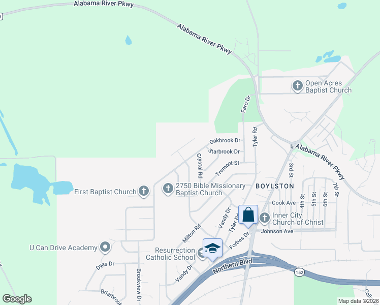 map of restaurants, bars, coffee shops, grocery stores, and more near 1000 Oakbrook Drive in Montgomery