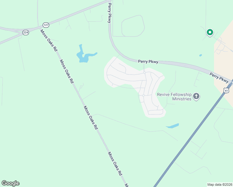 map of restaurants, bars, coffee shops, grocery stores, and more near 1175 Perry Parkway in Perry
