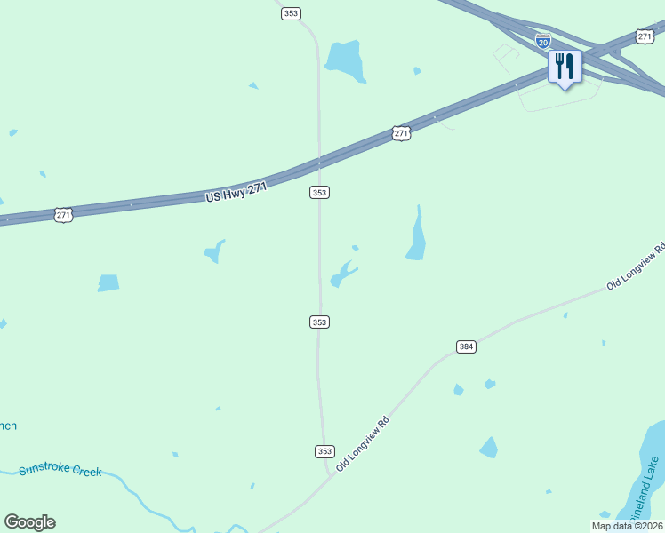 map of restaurants, bars, coffee shops, grocery stores, and more near 11744 County Road 353 in Tyler