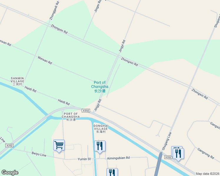 map of restaurants, bars, coffee shops, grocery stores, and more near Wei San Lu in Nan Tong Shi