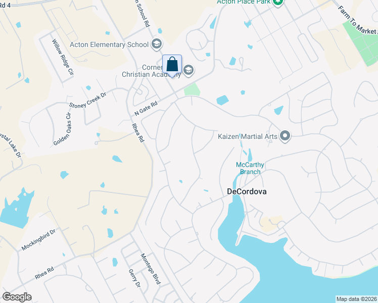 map of restaurants, bars, coffee shops, grocery stores, and more near 5011 Largo Drive in Granbury