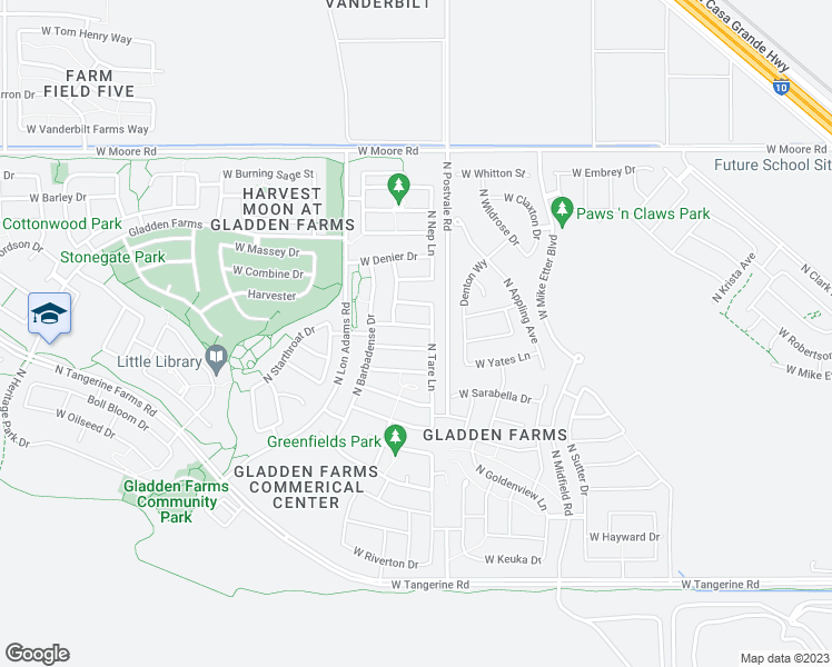 map of restaurants, bars, coffee shops, grocery stores, and more near 11059 West Motes Drive in Marana