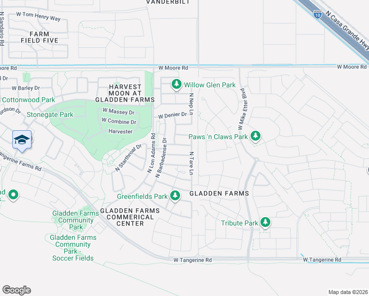 map of restaurants, bars, coffee shops, grocery stores, and more near 11059 West Motes Drive in Marana