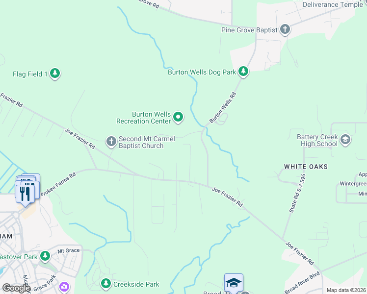 map of restaurants, bars, coffee shops, grocery stores, and more near 35 Polite Drive in Beaufort