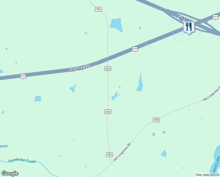 map of restaurants, bars, coffee shops, grocery stores, and more near 11744 County Road 353 in Tyler