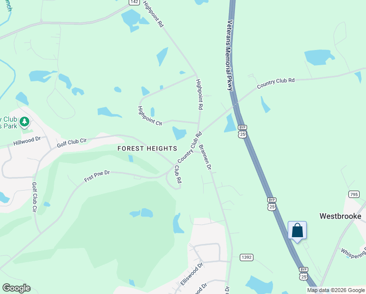 map of restaurants, bars, coffee shops, grocery stores, and more near 3943 Country Club Road in Statesboro