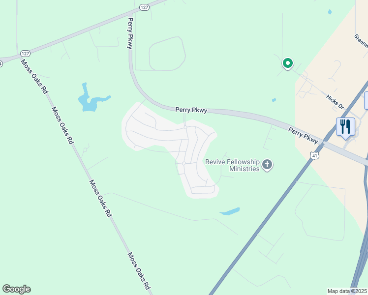 map of restaurants, bars, coffee shops, grocery stores, and more near 205 Preservation Parkway in Perry