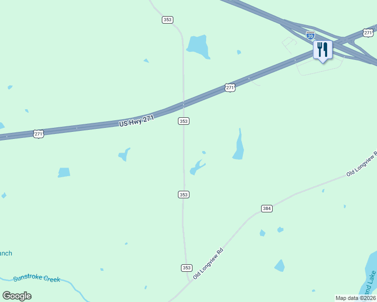 map of restaurants, bars, coffee shops, grocery stores, and more near 11744 County Road 353 in Tyler