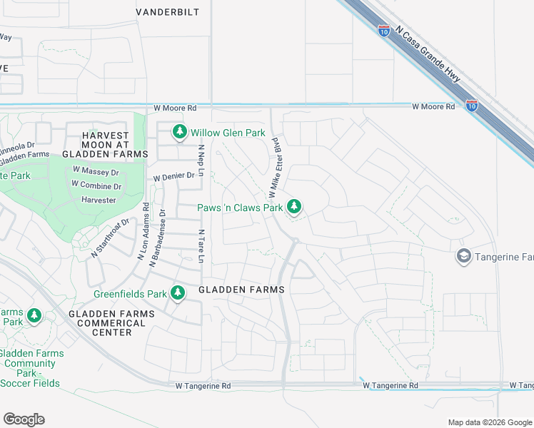 map of restaurants, bars, coffee shops, grocery stores, and more near 12502 North Appling Avenue in Marana