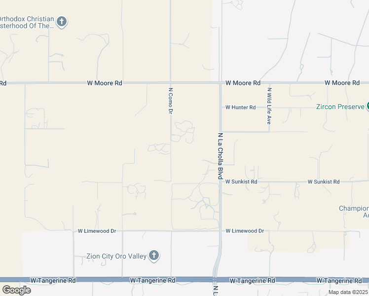 map of restaurants, bars, coffee shops, grocery stores, and more near 12500 North Como Drive in Tucson